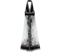 Chiffonkleid mit Print - Schwarz