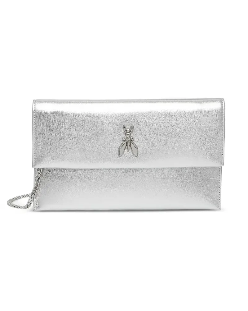 Patrizia Pepe Fly metallic-effect clutch bag - Silber Silber