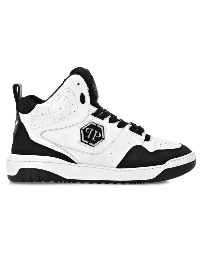 Philipp Plein Sneakers mit Logo-Schild - Schwarz Schwarz