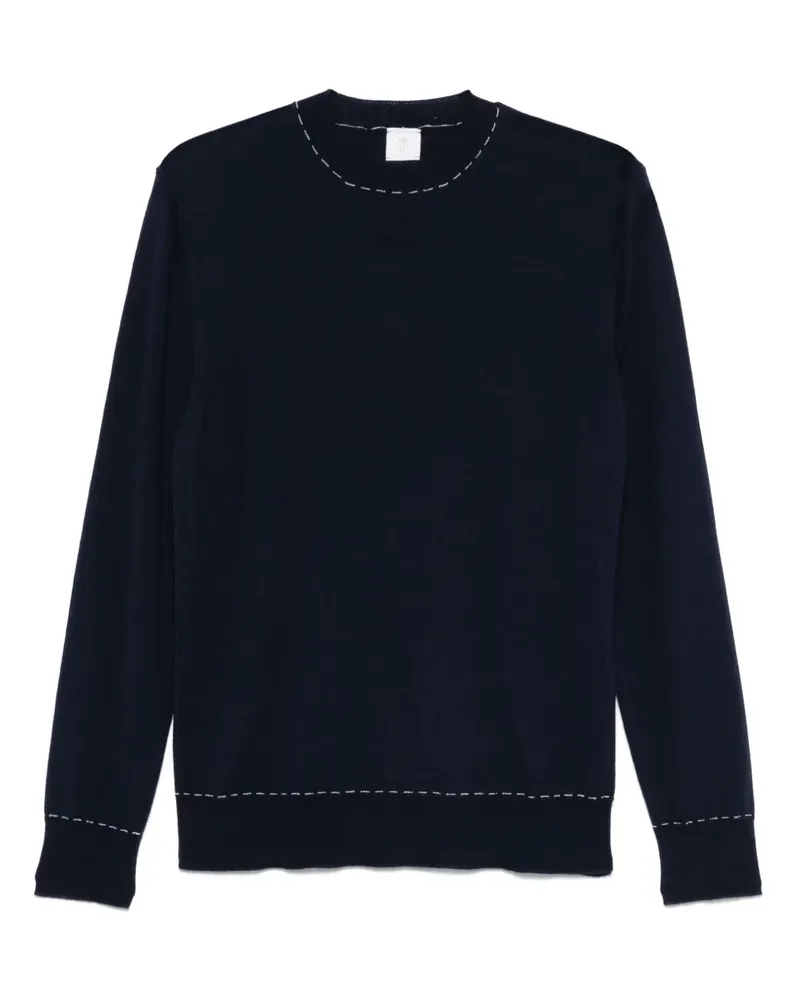 Eleventy Pullover mit Ziernähten - Blau Blau