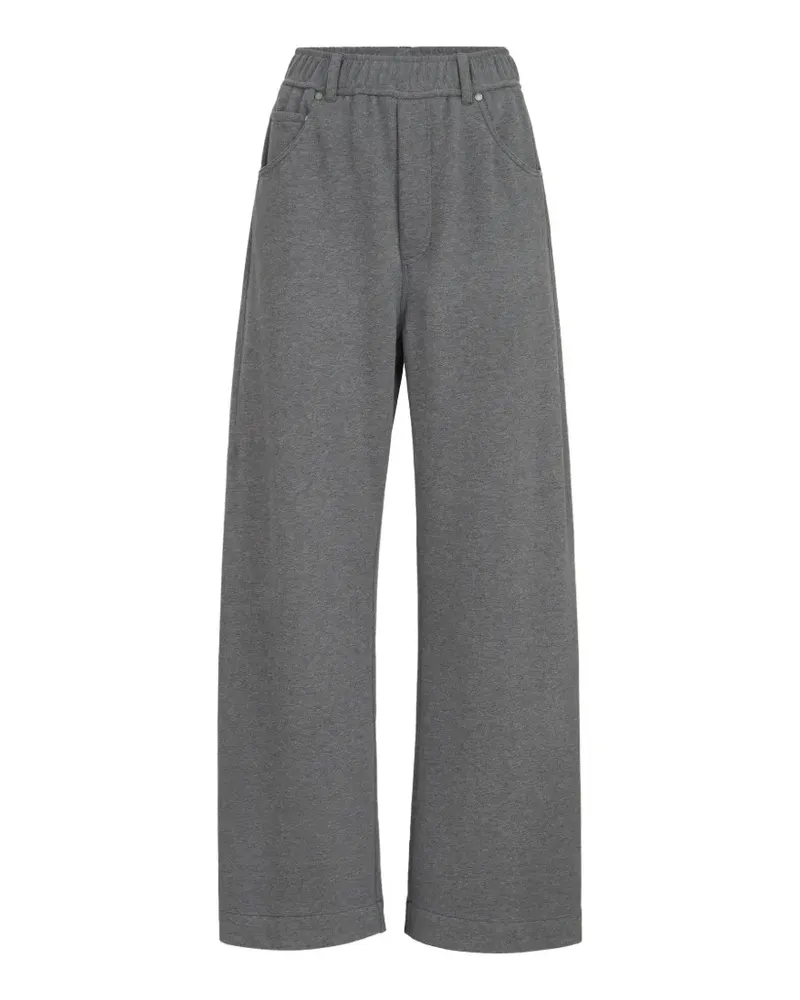Brunello Cucinelli cotton smooth French-terry trousers - Grau Grau