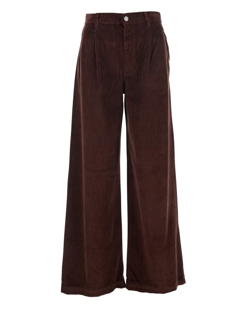 PT TORINO logo-patch corduroy trousers - Braun Braun