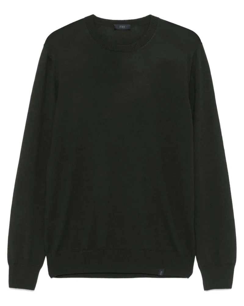 Fay Pullover aus Schurwolle - Grün Grün