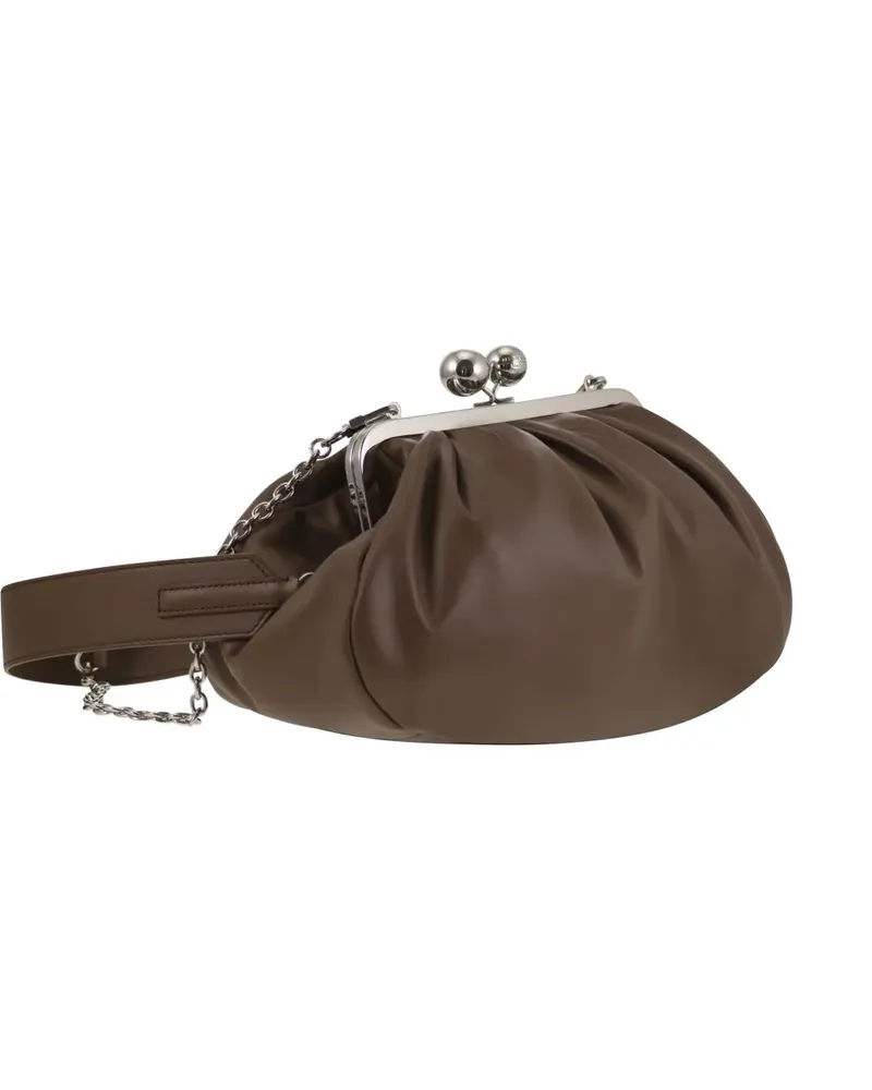 Max Mara medium Pasticcino leather clutch bag - Braun Braun