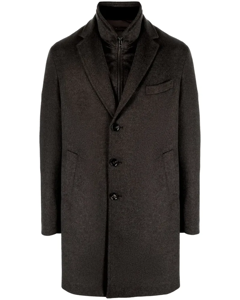 BARBA Mantel im Layering-Look - Braun Braun