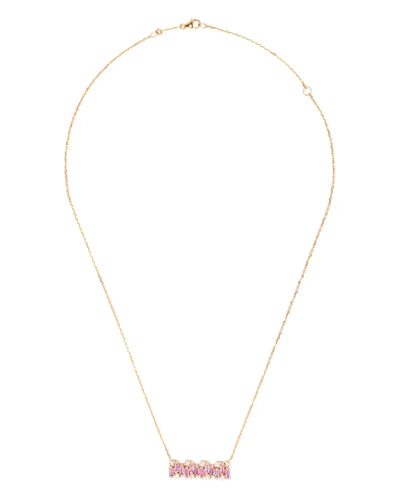 Suzanne Kalan 18kt Rotgoldhalskette mit pinkem Saphir-Anhänger - Rosa Rosa