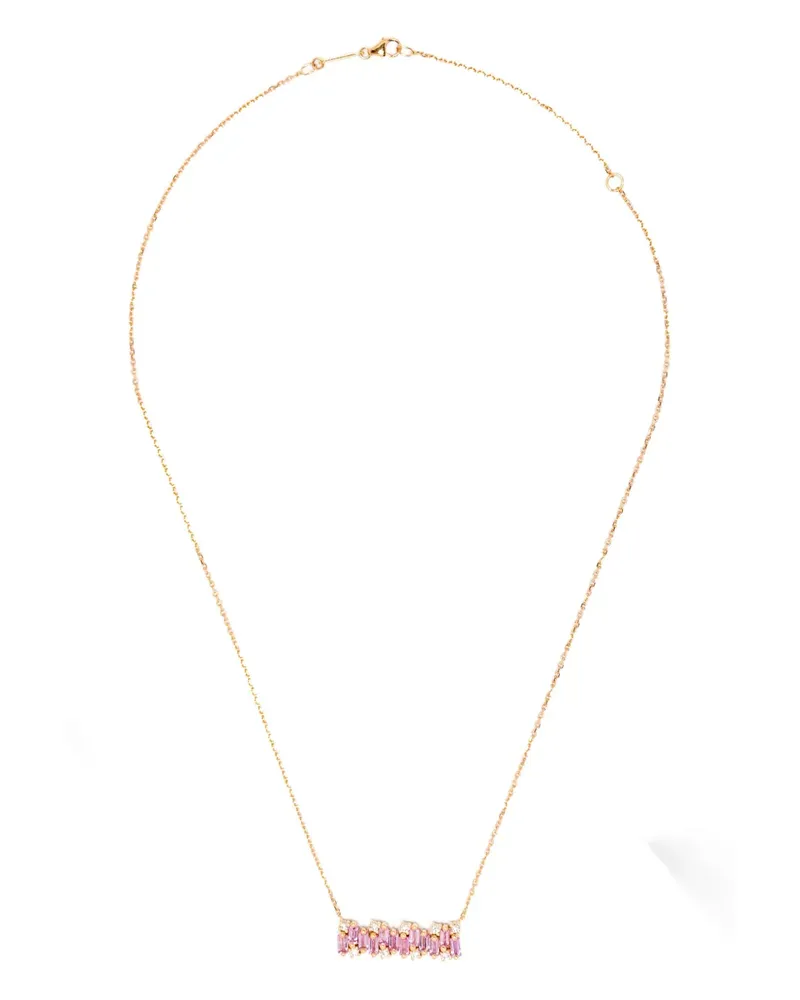 Suzanne Kalan 18kt Rotgoldhalskette mit pinkem Saphir-Anhänger - Rosa Rosa