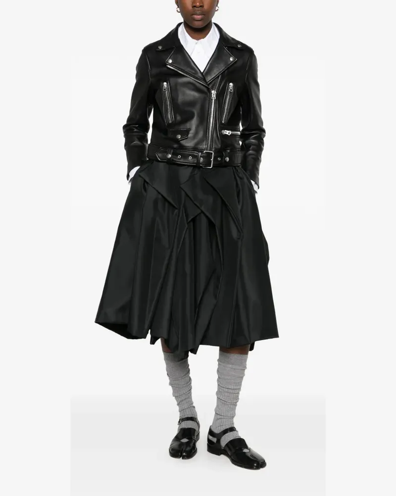 Comme des Garçons pleated draped midi skirt - Schwarz Schwarz