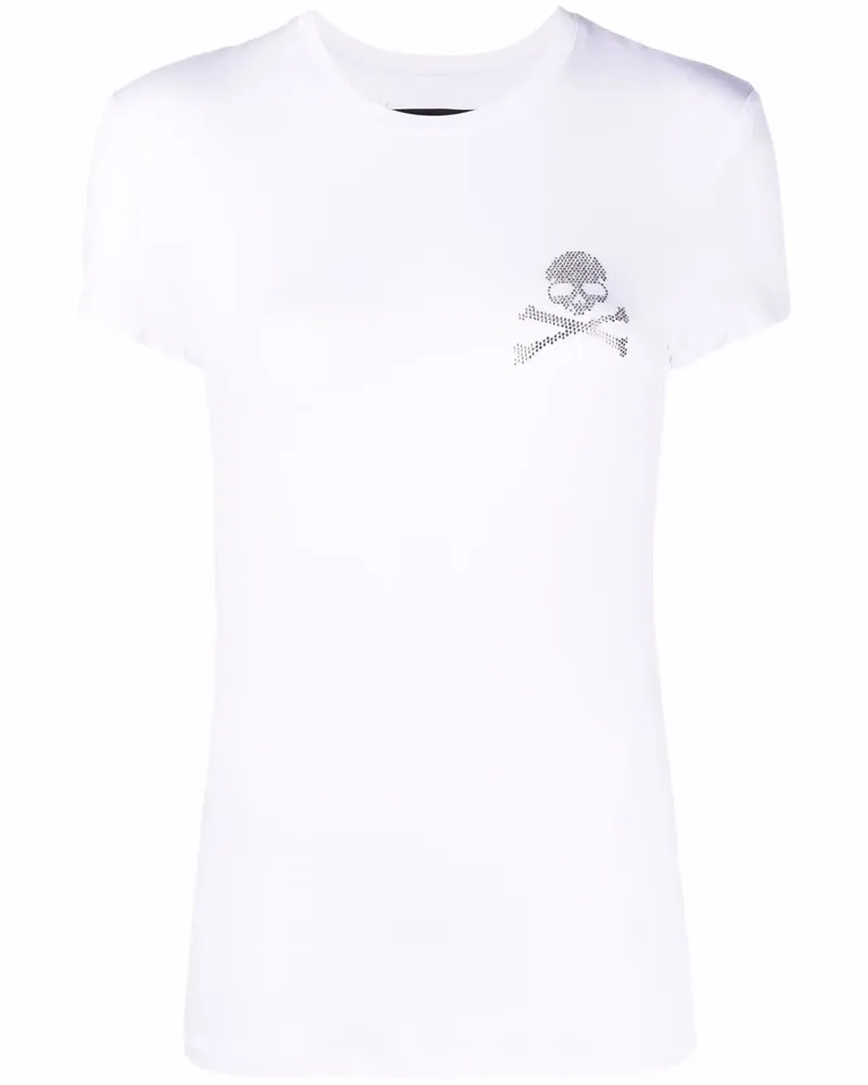 Philipp Plein T-Shirt mit Strass-Totenkopf - Weiß Weiß