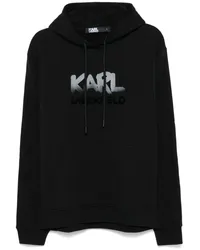 Karl Lagerfeld Hoodie mit geflocktem Logo Schwarz