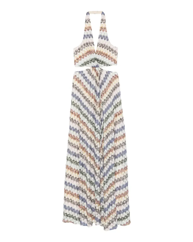 Missoni Minikleid mit Zickzackmuster und Cut-Out - Nude Nude