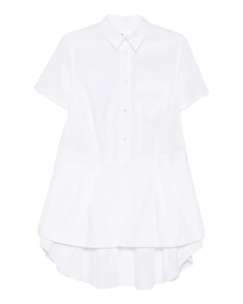 Noir Kei Ninomiya layered short-sleeve mini dress - Weiß Weiß
