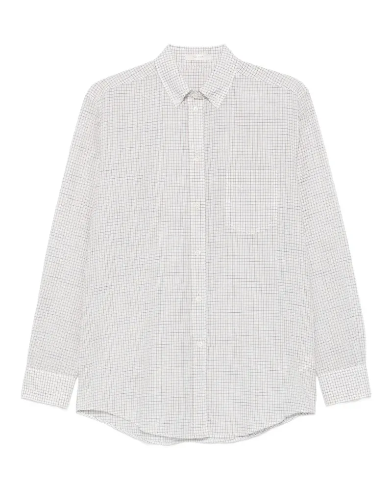 The Row Dalan check-pattern long-sleeve shirt - Weiß Weiß