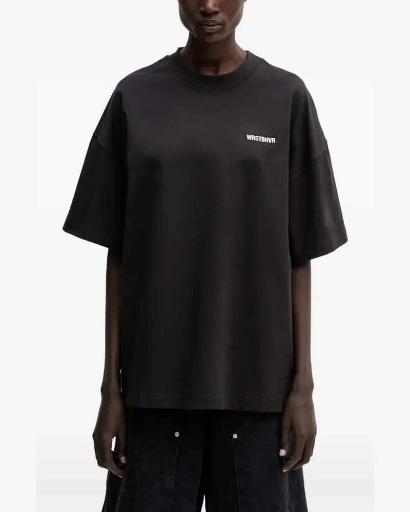 WRSTBHVR Dejo logo-print drop-shoulder T-shirt - Schwarz Schwarz