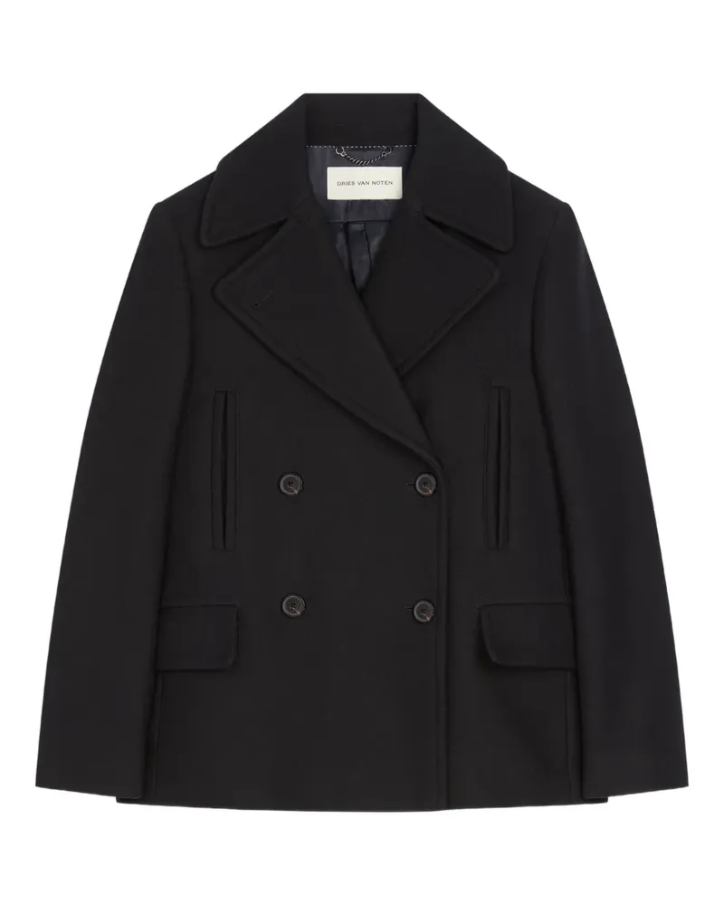 Dries van Noten Klassische Cabanjacke - Schwarz Schwarz