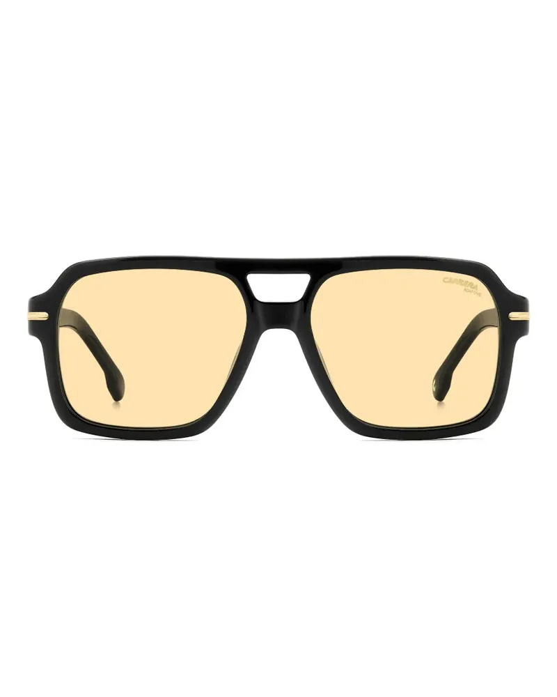 Carrera Sonnenbrille mit eckigem Gestell - Schwarz Schwarz