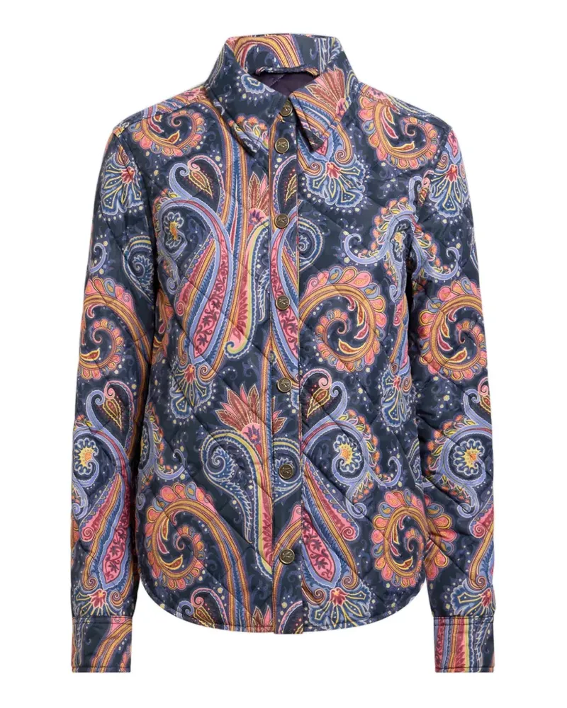Etro Gesteppte Hemdjacke mit Paisley-Motiv - Blau Blau