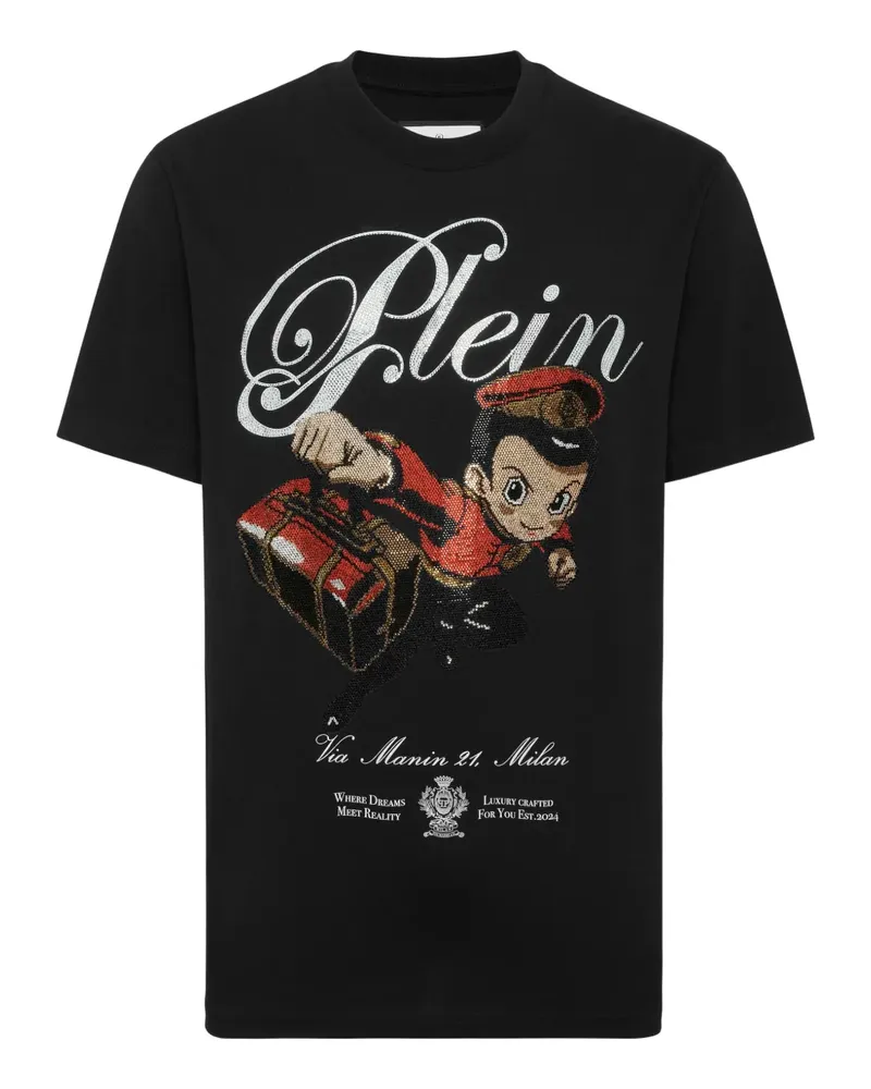 Philipp Plein T-Shirt mit Kristallen - Schwarz Schwarz