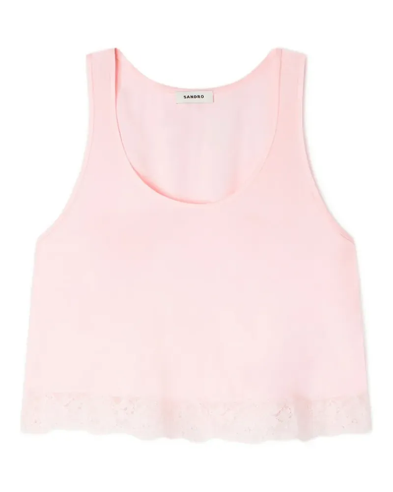 Sandro Tanktop mit Spitzenband - Rosa Rosa