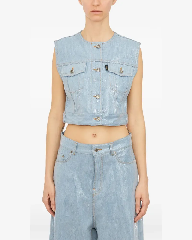 Haikure Judy sequin buttoned gilet - Blau Blau