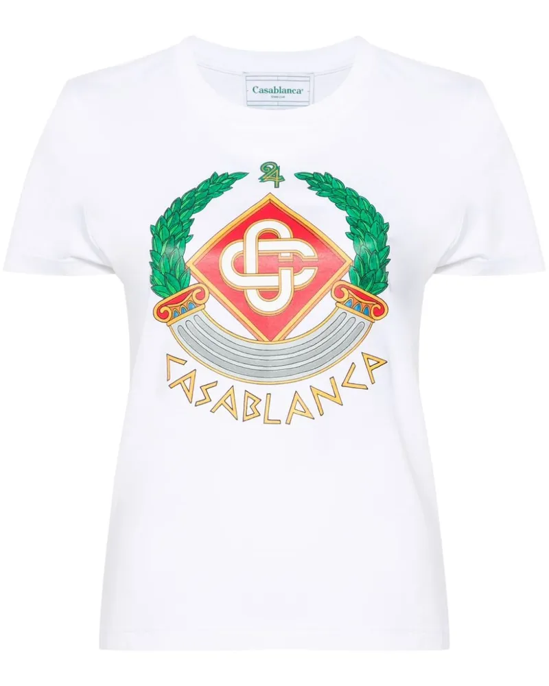 Casablanca Paris Casa Crest T-Shirt Weiß