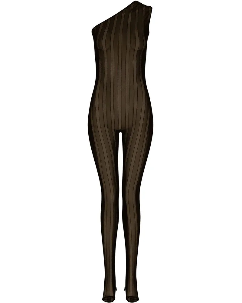 Dolce & Gabbana One-Shoulder-Jumpsuit aus Jacquard - Schwarz Schwarz