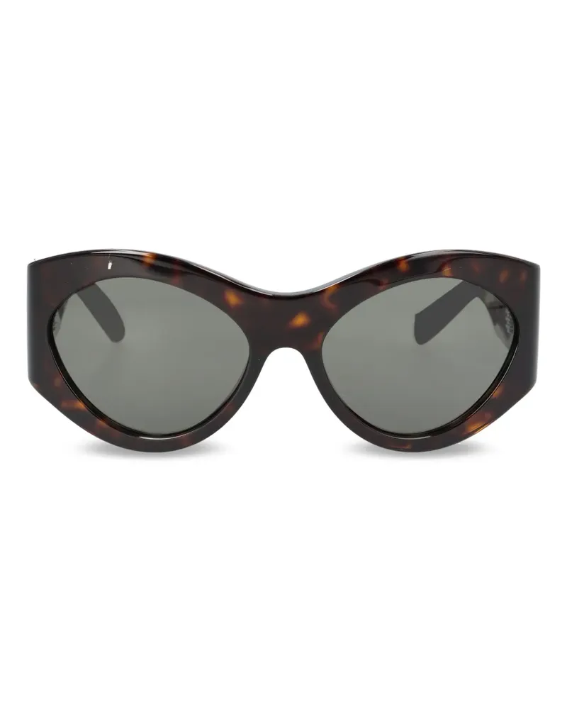 Saint Laurent geometric-frame tortoiseshell sunglasses - Braun Braun
