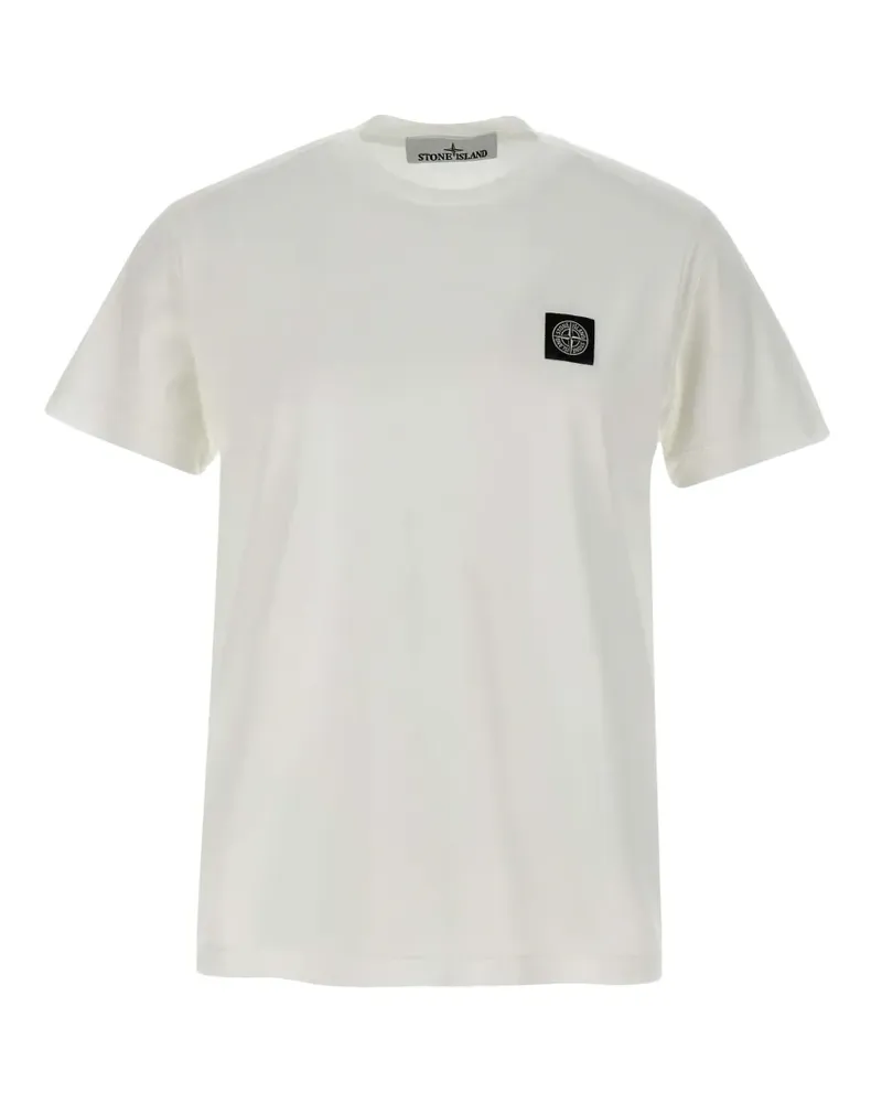 Stone Island T-Shirt mit Kompass-Patch - Weiß Weiß