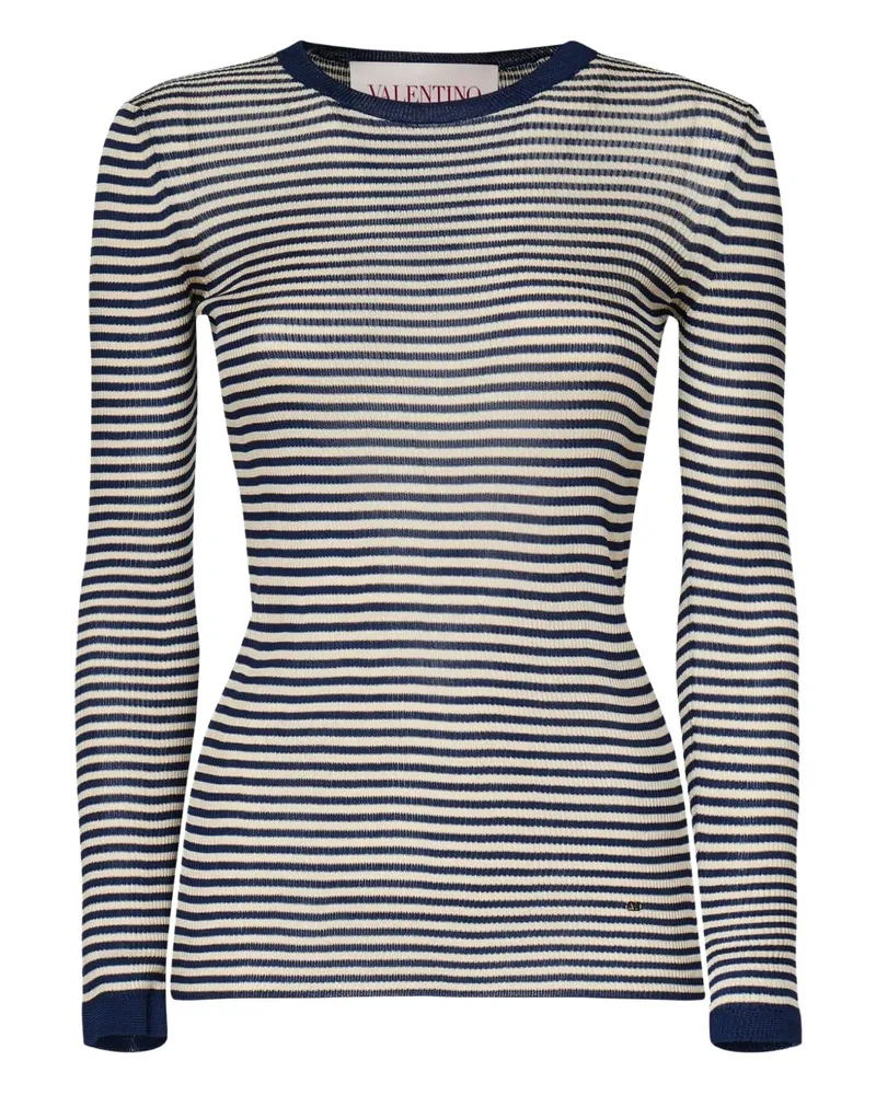 Valentino Garavani Gestreiftes Langarmshirt - Blau Blau