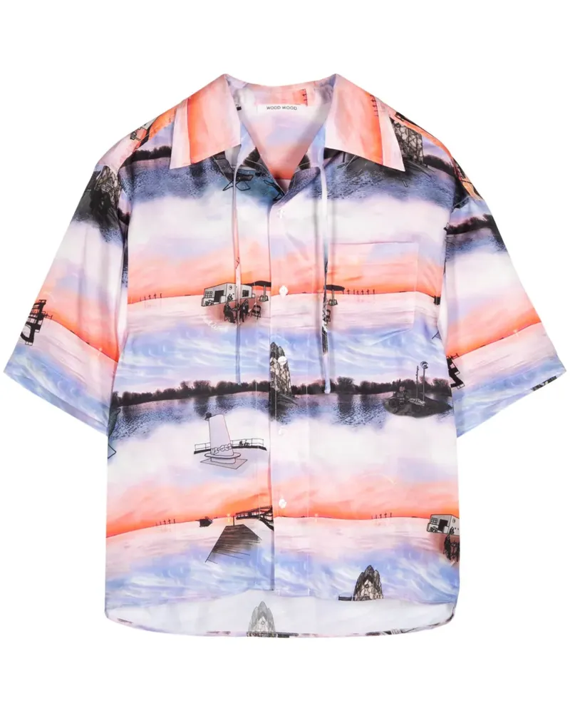 Wood Wood Hemd mit Charlie Holiday-Print - Rosa Rosa