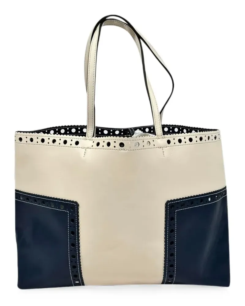 Tory Burch 2010s Brogue leather tote bag - Nude Nude