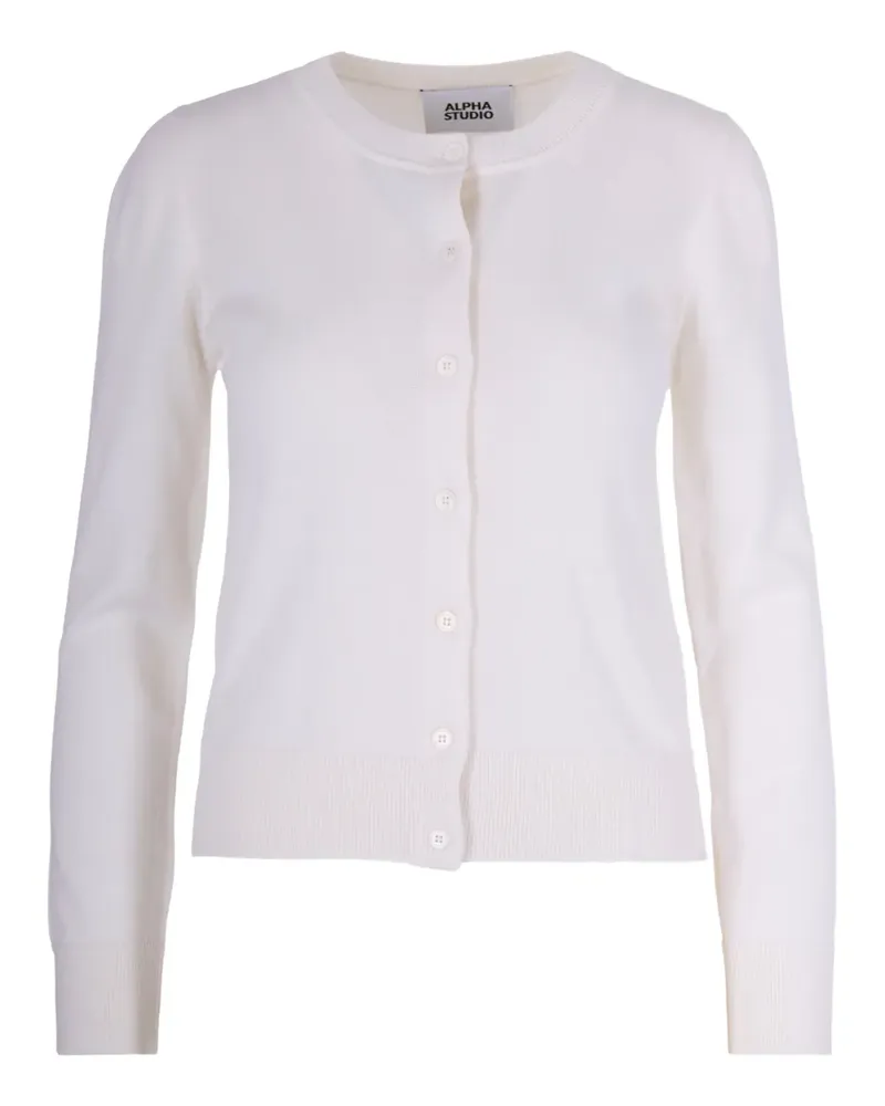 Alpha Studio Cardigan mit Knöpfen - Weiß Weiß