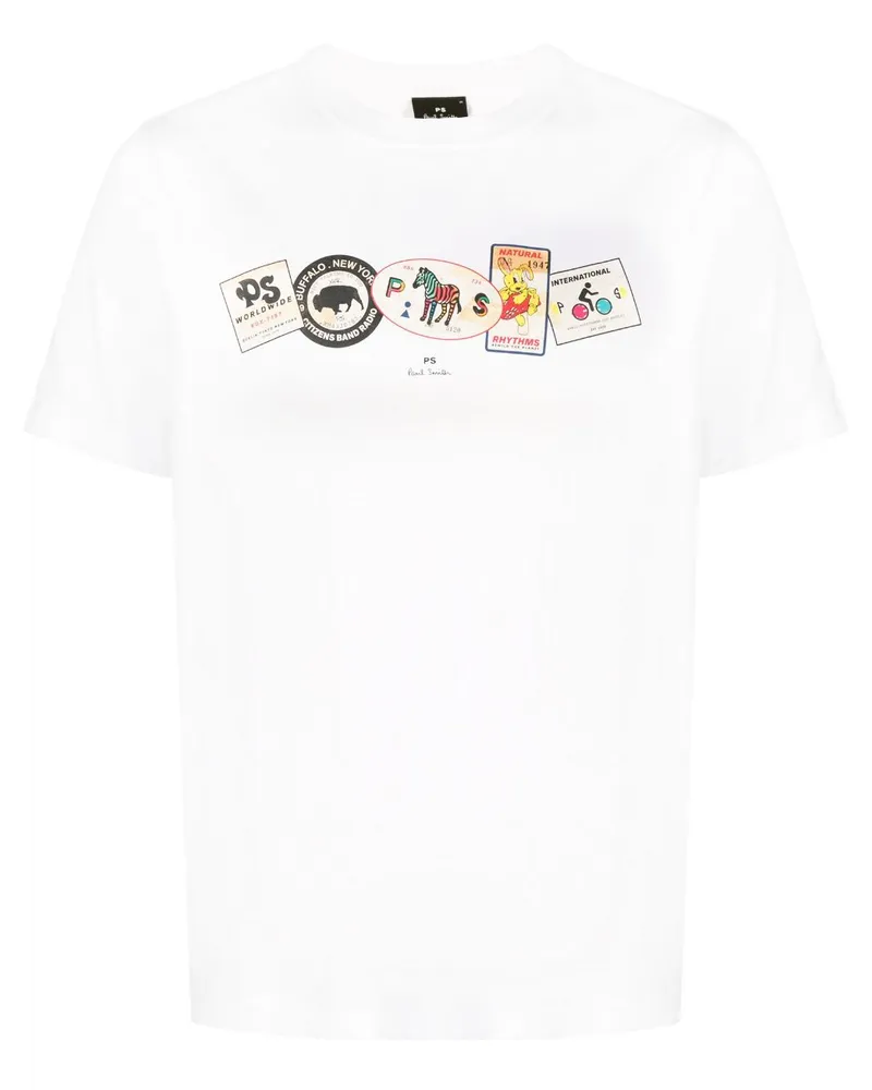 Paul Smith T-Shirt aus Bio-Baumwolle mit Print Weiß