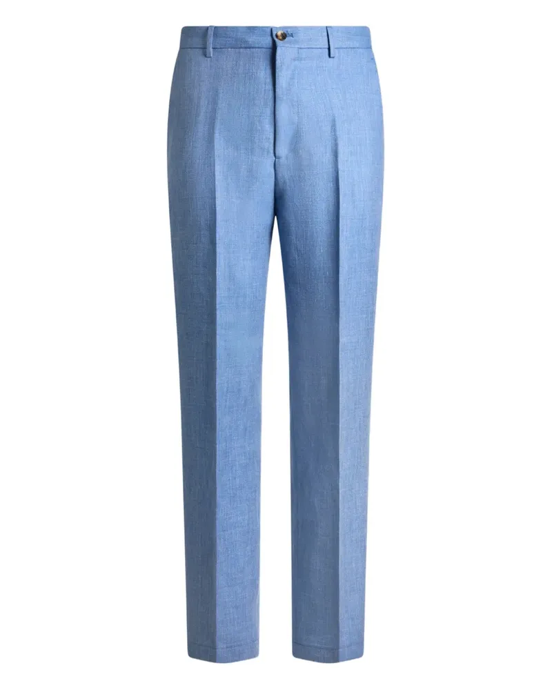 Etro Leinenhose mit elastischem Bund - Blau Blau
