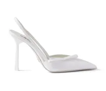Slingback-Pumps aus Lackleder - Weiß