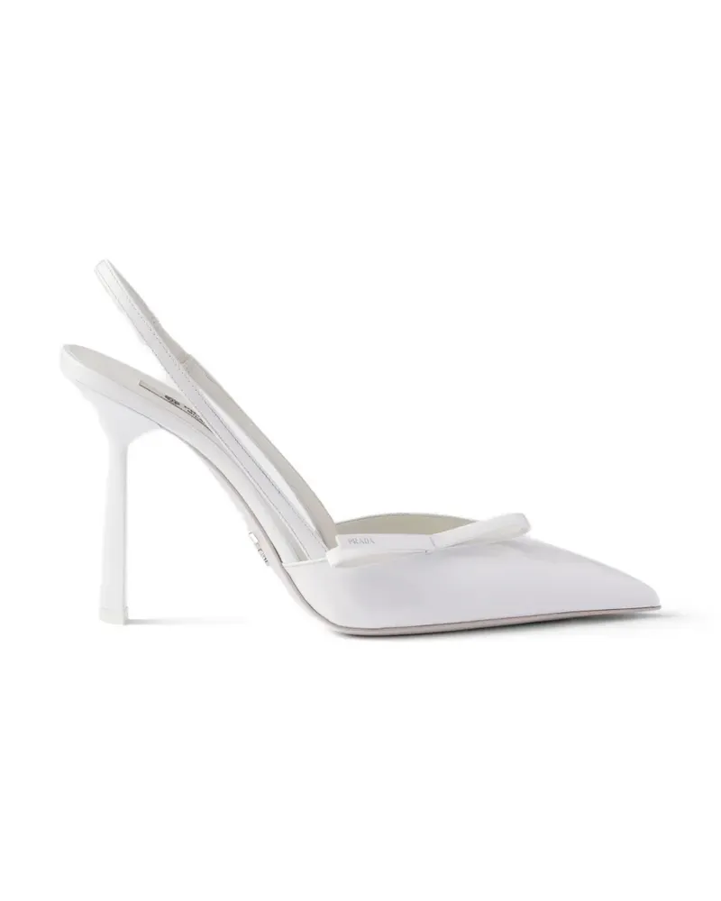 Prada patent-leather slingback pumps - Weiß Weiß