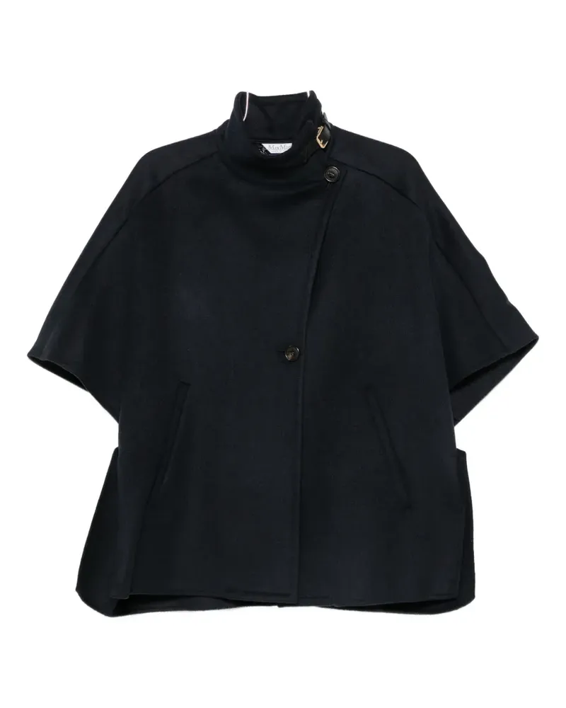 Max Mara Derrik buckle-detail high-neck cape - Blau Blau