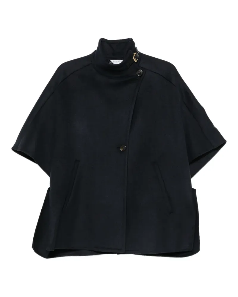 Max Mara Derrik buckle-detail high-neck cape - Blau Blau