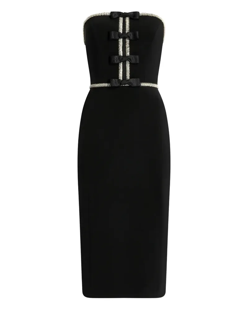 Jenny Packham Odette bow-embellished beaded midi dress - Schwarz Schwarz