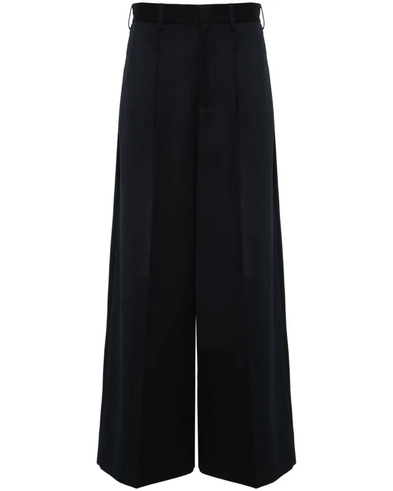 Simone Rocha Wide-Leg-Hose mit Bundfalten Blau