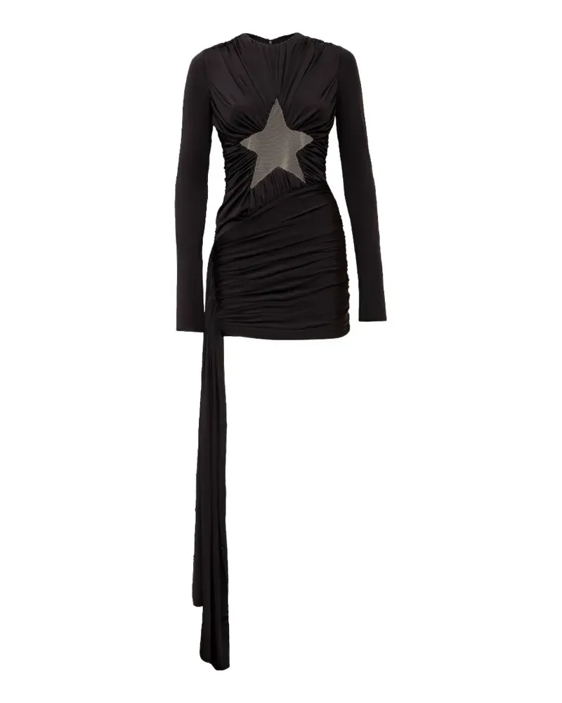 David Koma star-cutout ruched mini dress - Schwarz Schwarz