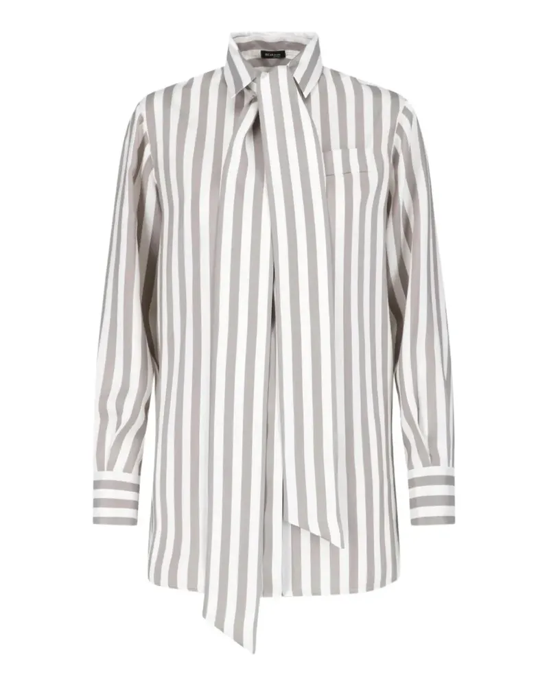 Kiton striped bow blouse - Nude Nude