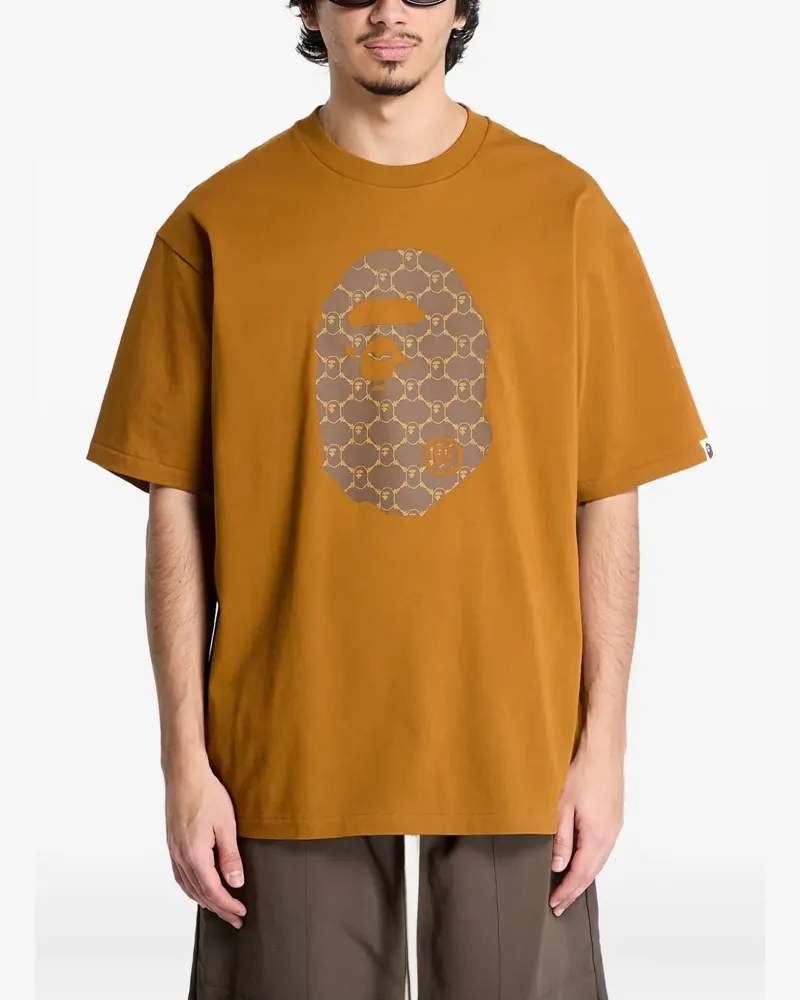 BAPE Ape Head T-Shirt mit Monogramm - Nude Nude