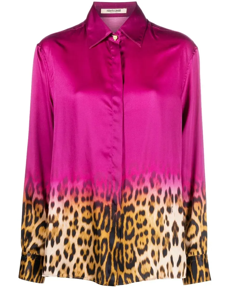 Roberto Cavalli Bluse mit Leoparden-Print - Rosa Rosa
