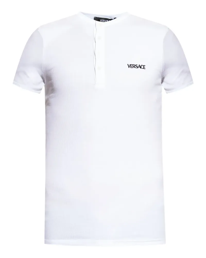 Versace Unterhemd mit Logo-Stickerei - Weiß Weiß
