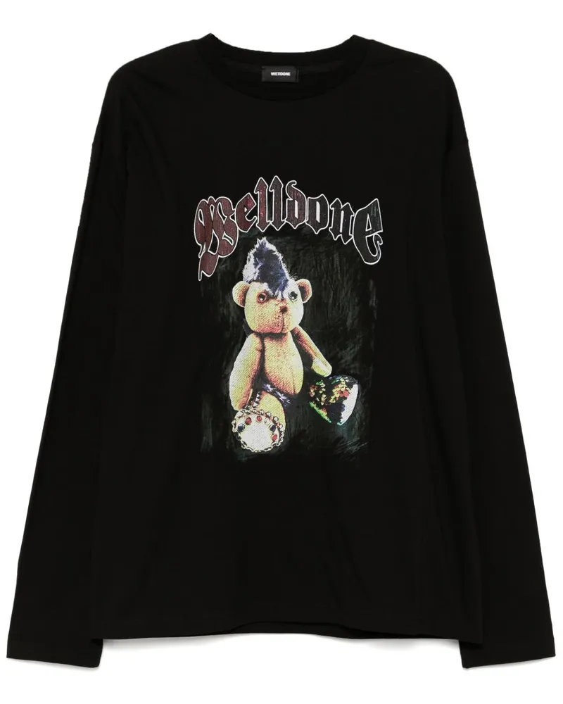 WE 11 DONE T-Shirt mit grafischem Print - Schwarz Schwarz