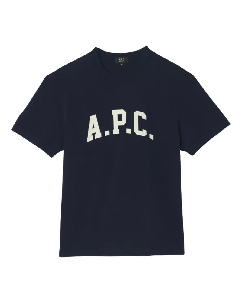 A.P.C. T-Shirt mit Logo - Blau Blau