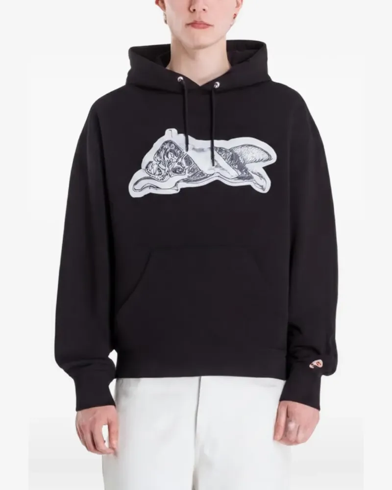 Billionaire Boys Club Iced Out Running Dog Popover Hoodie - Schwarz Schwarz
