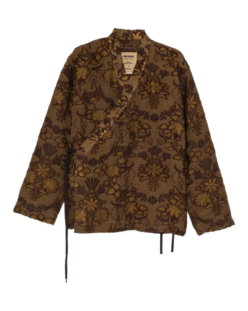 Uma Wang Hemd mit Jacquard-Blumenmuster - Braun Braun