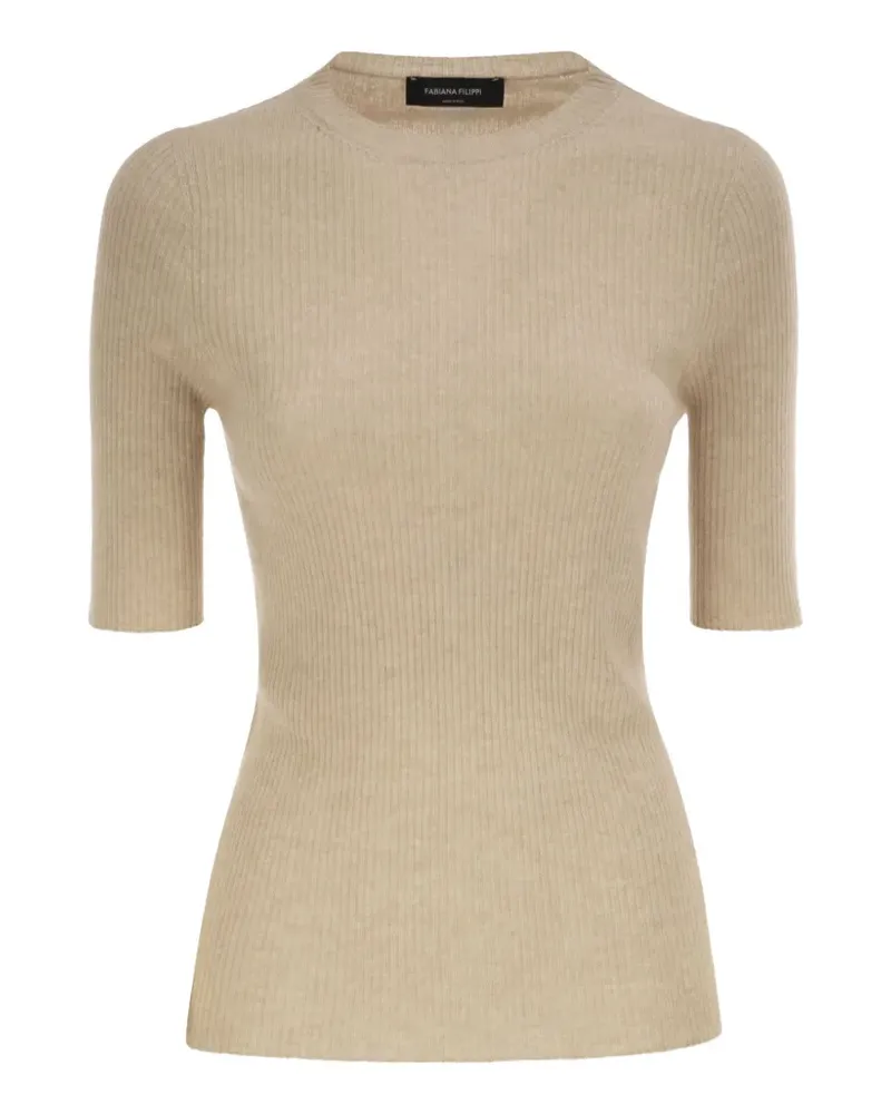 Fabiana Filippi T-Shirt aus geripptem Strick - Nude Nude